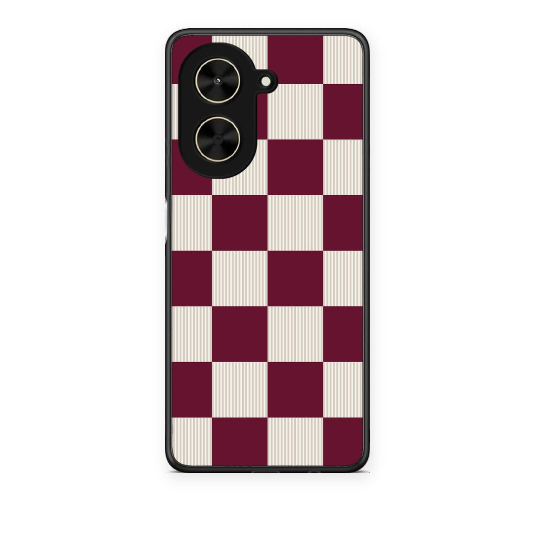 Θήκη Xiaomi Poco C71 Burgundy and Cream Striped Checks από τη Smartfits με σχέδιο στο πίσω μέρος και μαύρο περίβλημα | Xiaomi Poco C71 Burgundy and Cream Striped Checks case with colorful back and black bezels