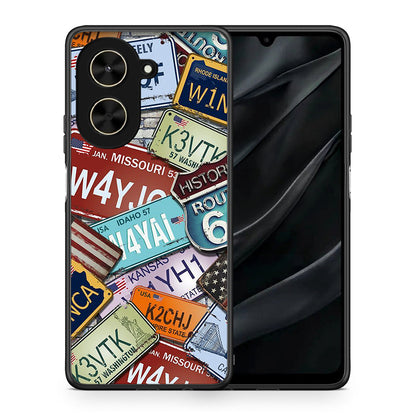 Θήκη Xiaomi Poco C71 Car Plates από τη Smartfits με σχέδιο στο πίσω μέρος και μαύρο περίβλημα | Xiaomi Poco C71 Car Plates case with colorful back and black bezels