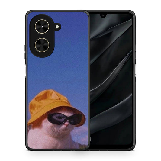Θήκη Xiaomi Poco C71 Cat Diva από τη Smartfits με σχέδιο στο πίσω μέρος και μαύρο περίβλημα | Xiaomi Poco C71 Cat Diva case with colorful back and black bezels