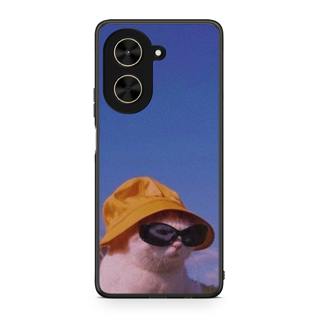 Xiaomi Poco C71 Cat Diva θήκη από τη Smartfits με σχέδιο στο πίσω μέρος και μαύρο περίβλημα | Smartphone case with colorful back and black bezels by Smartfits
