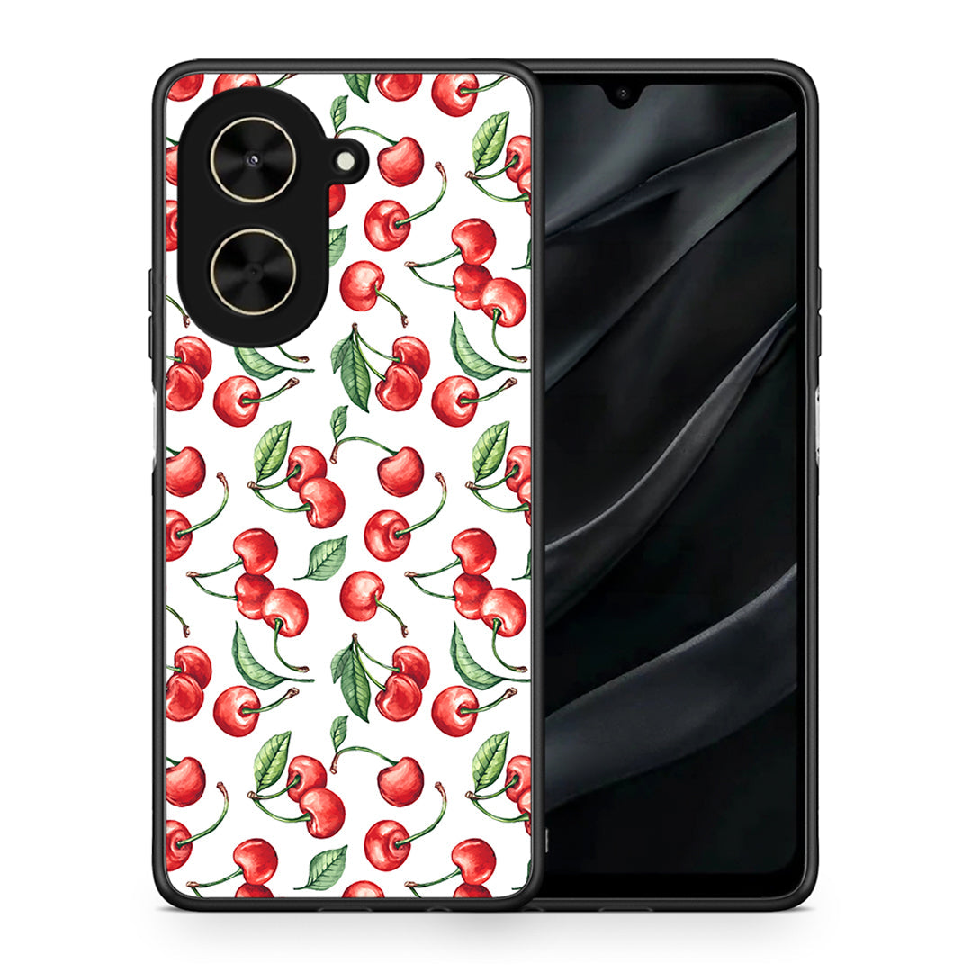 Θήκη Xiaomi Poco C71 Cherry Summer από τη Smartfits με σχέδιο στο πίσω μέρος και μαύρο περίβλημα | Xiaomi Poco C71 Cherry Summer case with colorful back and black bezels
