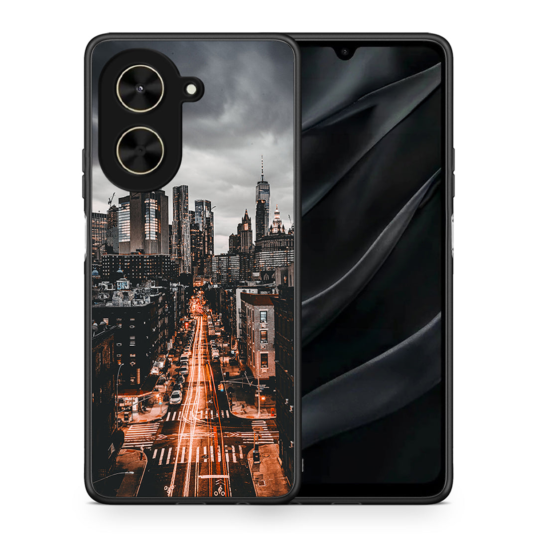 Θήκη Xiaomi Poco C71 City Lights από τη Smartfits με σχέδιο στο πίσω μέρος και μαύρο περίβλημα | Xiaomi Poco C71 City Lights case with colorful back and black bezels