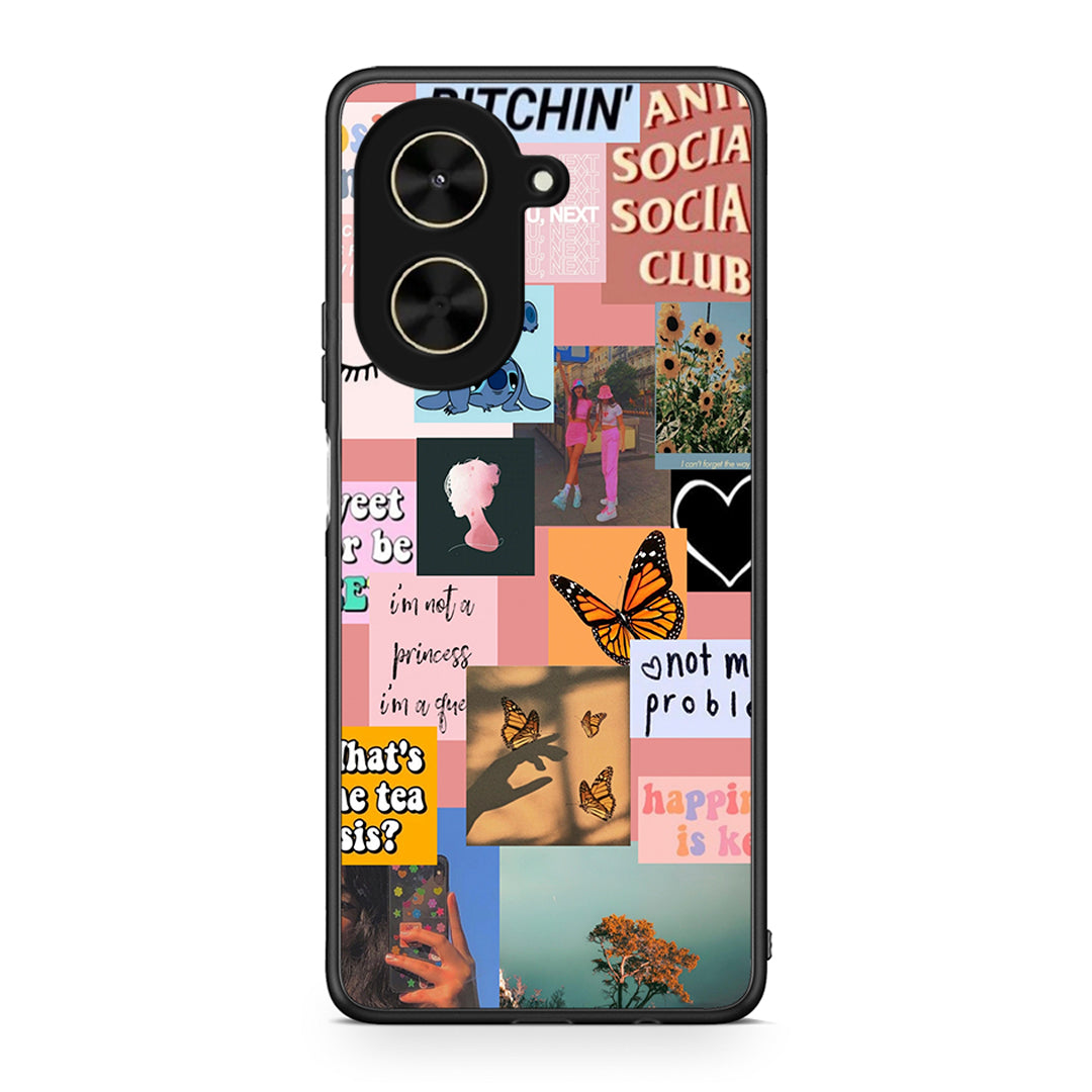 Xiaomi Poco C71 Collage Bitchin Θήκη Αγίου Βαλεντίνου από τη Smartfits με σχέδιο στο πίσω μέρος και μαύρο περίβλημα | Smartphone case with colorful back and black bezels by Smartfits
