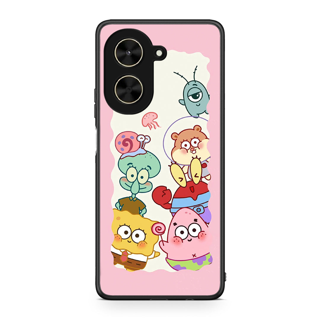 Xiaomi Poco C71 Cute Companion θήκη από τη Smartfits με σχέδιο στο πίσω μέρος και μαύρο περίβλημα | Smartphone case with colorful back and black bezels by Smartfits