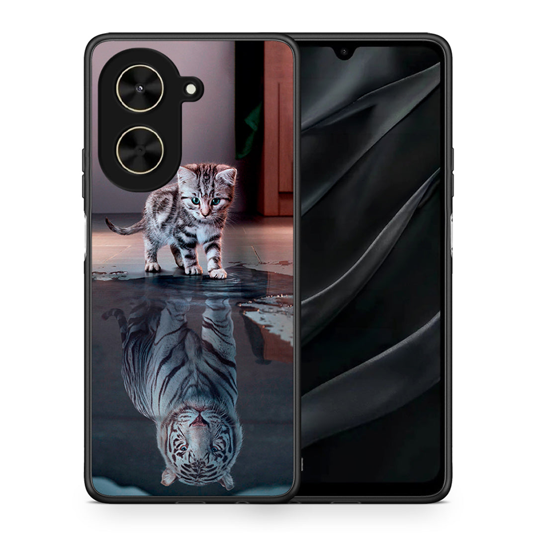 Θήκη Xiaomi Poco C71 Tiger Cute από τη Smartfits με σχέδιο στο πίσω μέρος και μαύρο περίβλημα | Xiaomi Poco C71 Tiger Cute case with colorful back and black bezels