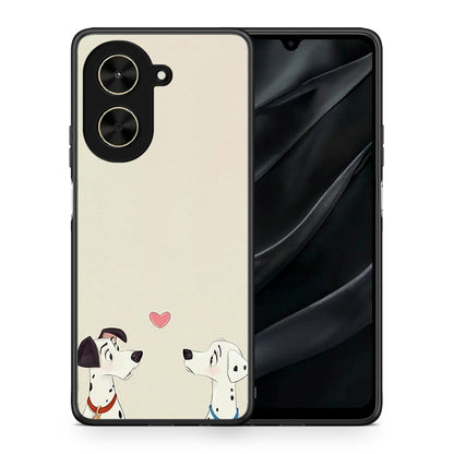 Θήκη Xiaomi Poco C71 Dalmatians Love από τη Smartfits με σχέδιο στο πίσω μέρος και μαύρο περίβλημα | Xiaomi Poco C71 Dalmatians Love case with colorful back and black bezels