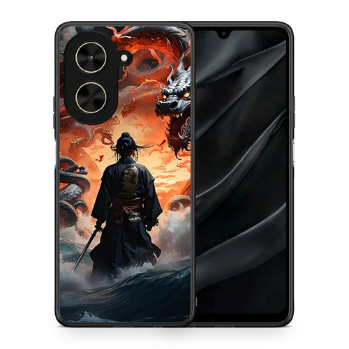 Θήκη Xiaomi Poco C71 Dragons Fight από τη Smartfits με σχέδιο στο πίσω μέρος και μαύρο περίβλημα | Xiaomi Poco C71 Dragons Fight case with colorful back and black bezels