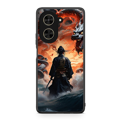 Xiaomi Poco C71 Dragons Fight θήκη από τη Smartfits με σχέδιο στο πίσω μέρος και μαύρο περίβλημα | Smartphone case with colorful back and black bezels by Smartfits