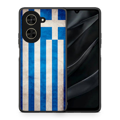 Θήκη Xiaomi Poco C71 Greek Flag από τη Smartfits με σχέδιο στο πίσω μέρος και μαύρο περίβλημα | Xiaomi Poco C71 Greek Flag case with colorful back and black bezels