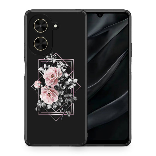Θήκη Xiaomi Poco C71 Frame Flower από τη Smartfits με σχέδιο στο πίσω μέρος και μαύρο περίβλημα | Xiaomi Poco C71 Frame Flower case with colorful back and black bezels