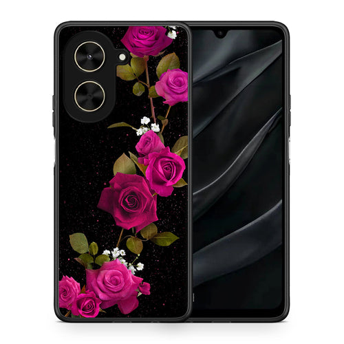 Θήκη Xiaomi Poco C71 Red Roses Flower από τη Smartfits με σχέδιο στο πίσω μέρος και μαύρο περίβλημα | Xiaomi Poco C71 Red Roses Flower case with colorful back and black bezels