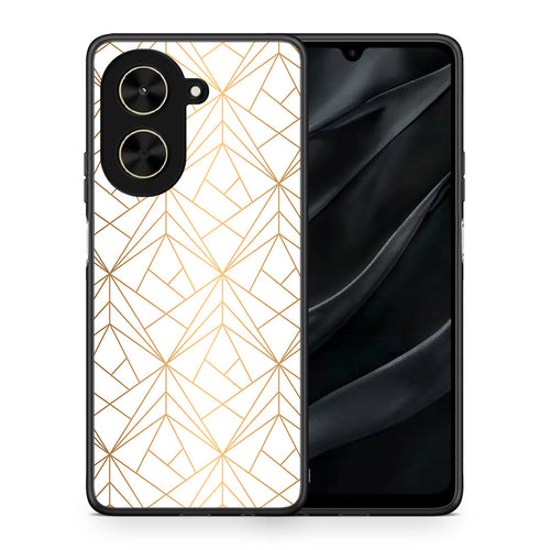 Θήκη Xiaomi Poco C71 Luxury White Geometric από τη Smartfits με σχέδιο στο πίσω μέρος και μαύρο περίβλημα | Xiaomi Poco C71 Luxury White Geometric case with colorful back and black bezels