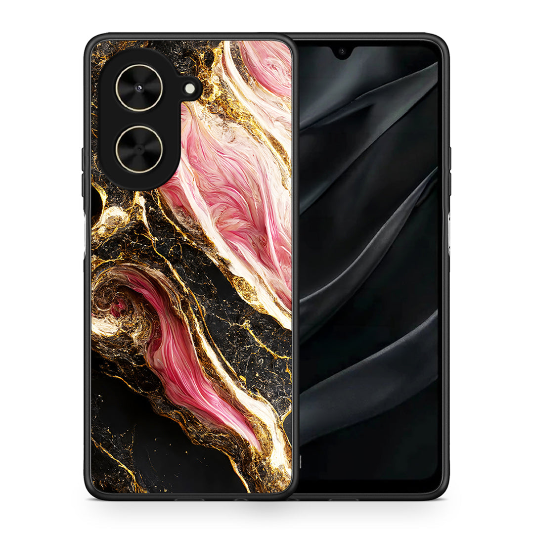 Θήκη Xiaomi Poco C71 Glamorous Pink Marble από τη Smartfits με σχέδιο στο πίσω μέρος και μαύρο περίβλημα | Xiaomi Poco C71 Glamorous Pink Marble case with colorful back and black bezels