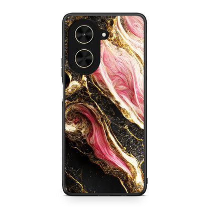 Xiaomi Poco C71 Glamorous Pink Marble θήκη από τη Smartfits με σχέδιο στο πίσω μέρος και μαύρο περίβλημα | Smartphone case with colorful back and black bezels by Smartfits