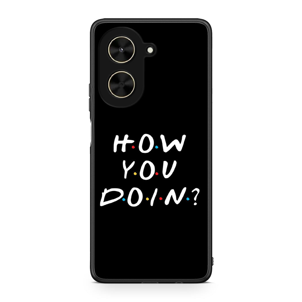 Xiaomi Poco C71 How You Doin θήκη από τη Smartfits με σχέδιο στο πίσω μέρος και μαύρο περίβλημα | Smartphone case with colorful back and black bezels by Smartfits