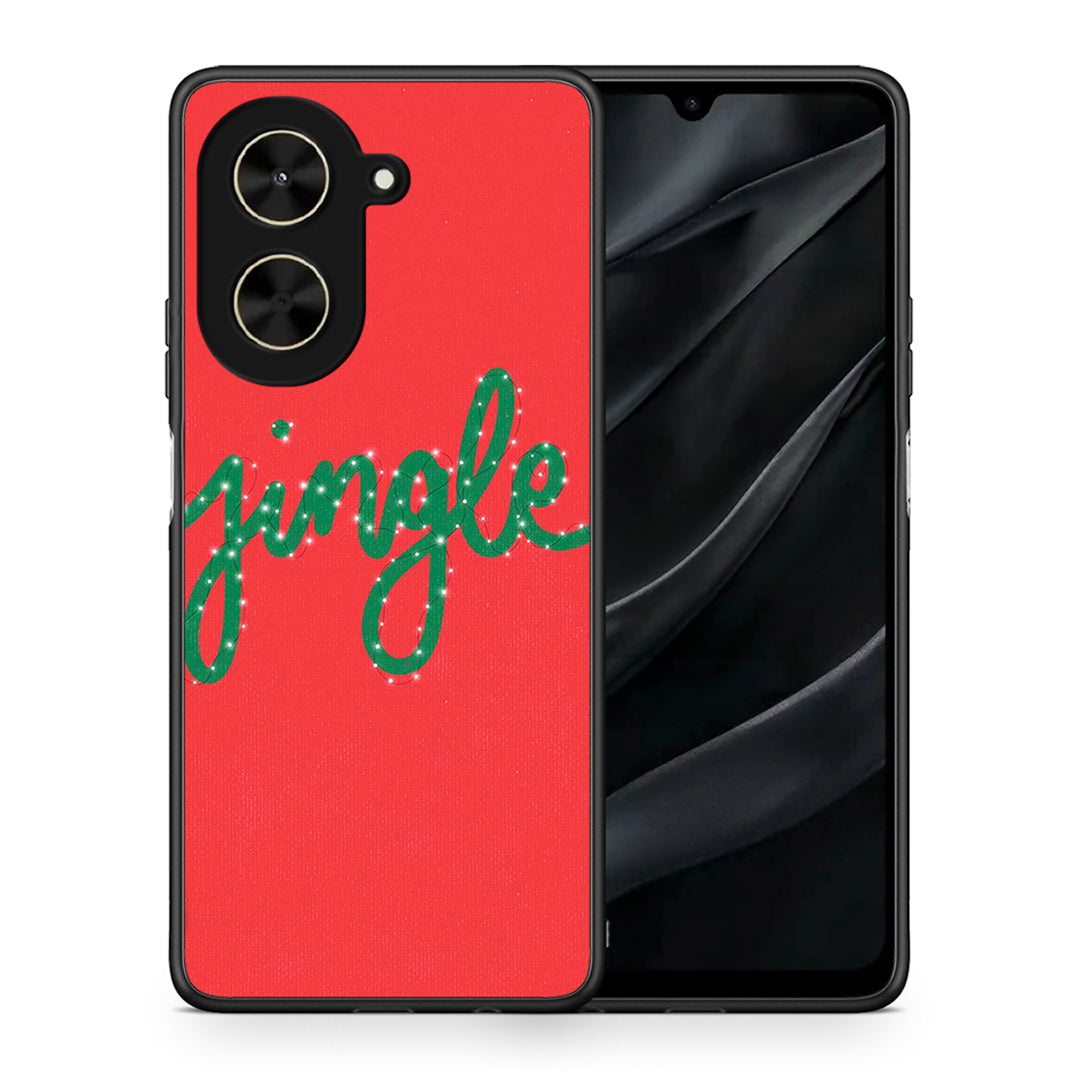 Θήκη Xiaomi Poco C71 Jingle Xmas από τη Smartfits με σχέδιο στο πίσω μέρος και μαύρο περίβλημα | Xiaomi Poco C71 Jingle Xmas case with colorful back and black bezels