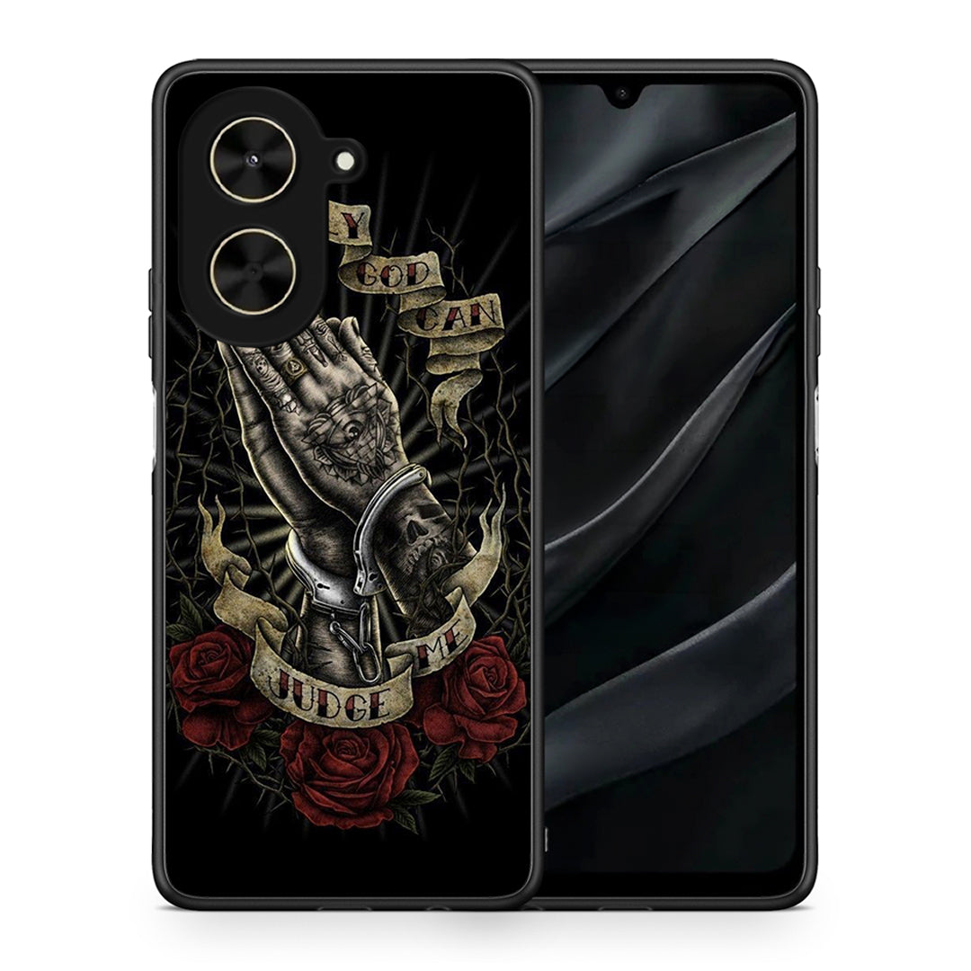 Θήκη Xiaomi Poco C71 Judge By God από τη Smartfits με σχέδιο στο πίσω μέρος και μαύρο περίβλημα | Xiaomi Poco C71 Judge By God case with colorful back and black bezels