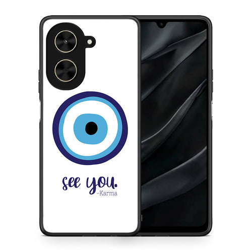 Θήκη Xiaomi Poco C71 Karma Says από τη Smartfits με σχέδιο στο πίσω μέρος και μαύρο περίβλημα | Xiaomi Poco C71 Karma Says case with colorful back and black bezels
