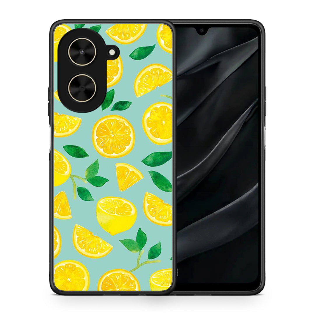 Θήκη Xiaomi Poco C71 Lemons από τη Smartfits με σχέδιο στο πίσω μέρος και μαύρο περίβλημα | Xiaomi Poco C71 Lemons case with colorful back and black bezels
