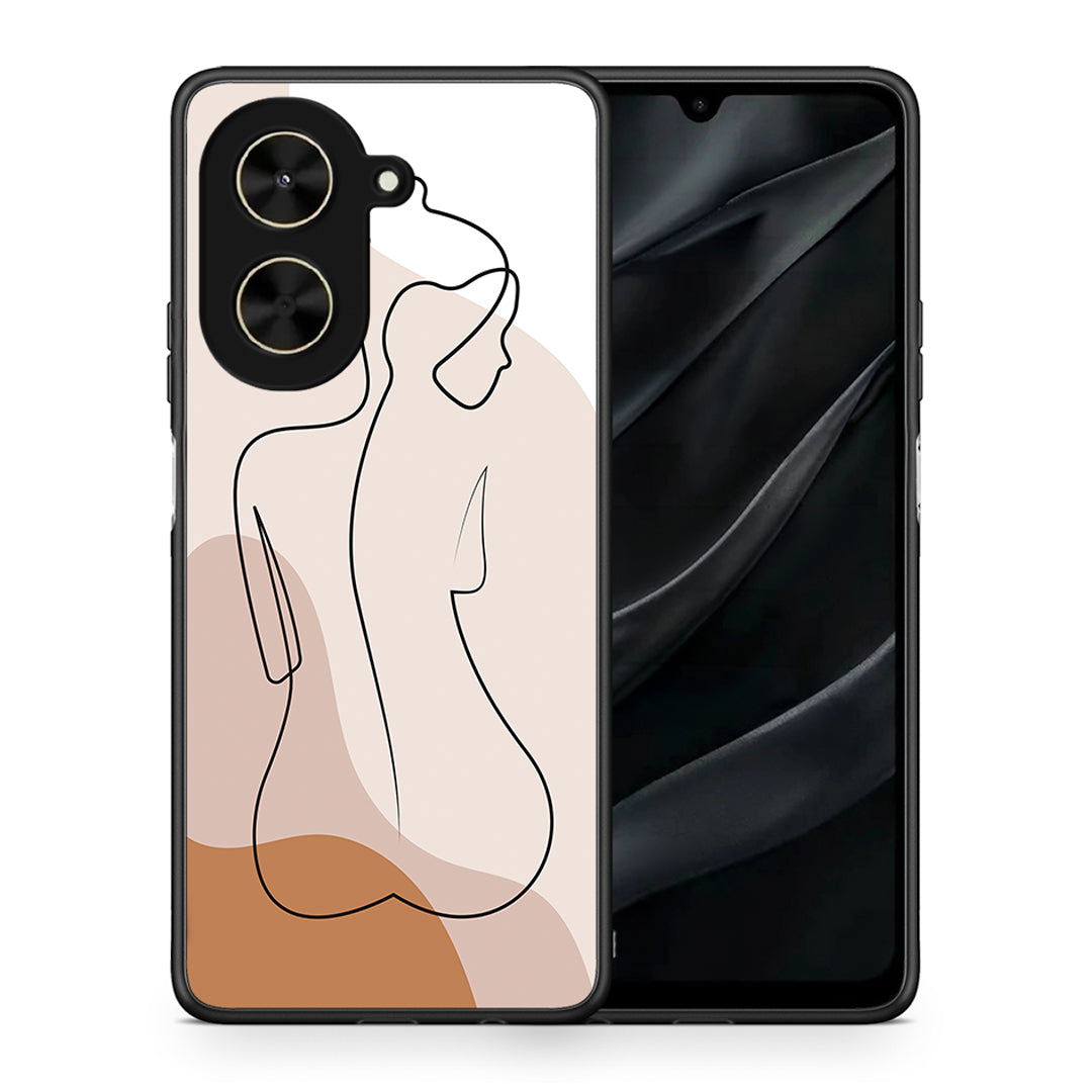 Θήκη Xiaomi Poco C71 LineArt Woman από τη Smartfits με σχέδιο στο πίσω μέρος και μαύρο περίβλημα | Xiaomi Poco C71 LineArt Woman case with colorful back and black bezels