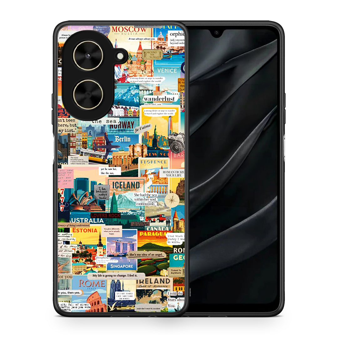 Θήκη Xiaomi Poco C71 Live To Travel από τη Smartfits με σχέδιο στο πίσω μέρος και μαύρο περίβλημα | Xiaomi Poco C71 Live To Travel case with colorful back and black bezels