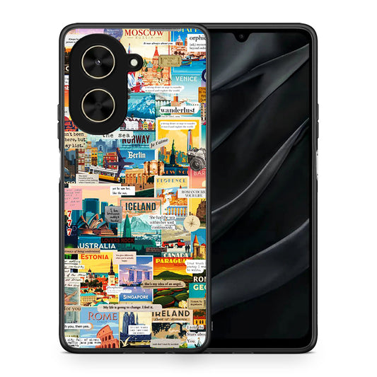 Θήκη Xiaomi Poco C71 Live To Travel από τη Smartfits με σχέδιο στο πίσω μέρος και μαύρο περίβλημα | Xiaomi Poco C71 Live To Travel case with colorful back and black bezels