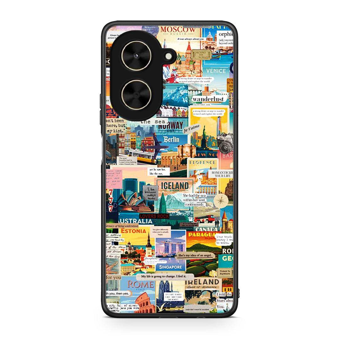 Xiaomi Poco C71 Live To Travel θήκη από τη Smartfits με σχέδιο στο πίσω μέρος και μαύρο περίβλημα | Smartphone case with colorful back and black bezels by Smartfits