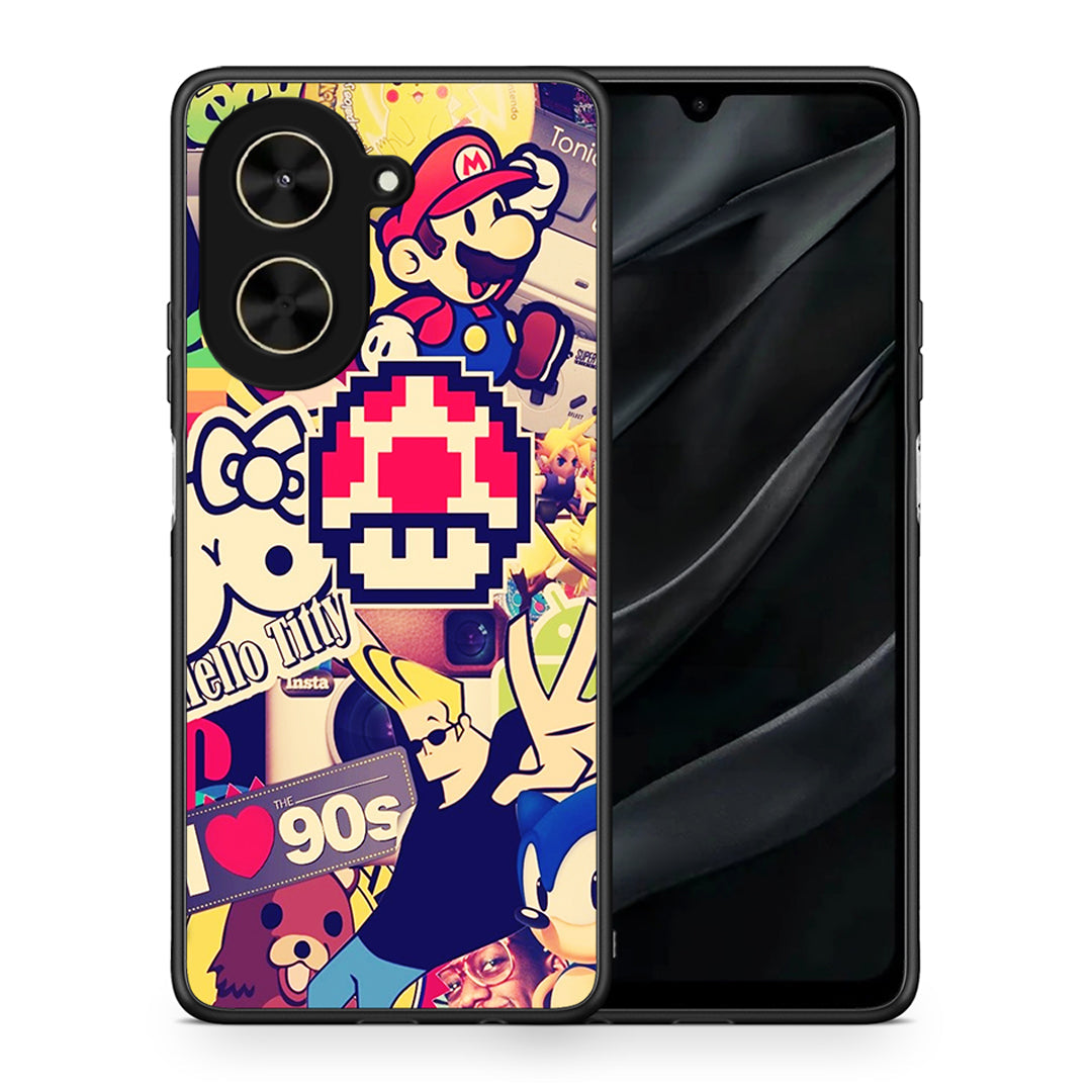 Θήκη Xiaomi Poco C71 Love The 90s από τη Smartfits με σχέδιο στο πίσω μέρος και μαύρο περίβλημα | Xiaomi Poco C71 Love The 90s case with colorful back and black bezels