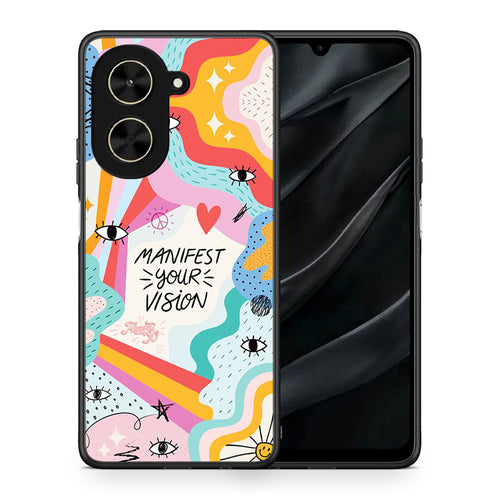 Θήκη Xiaomi Poco C71 Manifest Your Vision από τη Smartfits με σχέδιο στο πίσω μέρος και μαύρο περίβλημα | Xiaomi Poco C71 Manifest Your Vision case with colorful back and black bezels