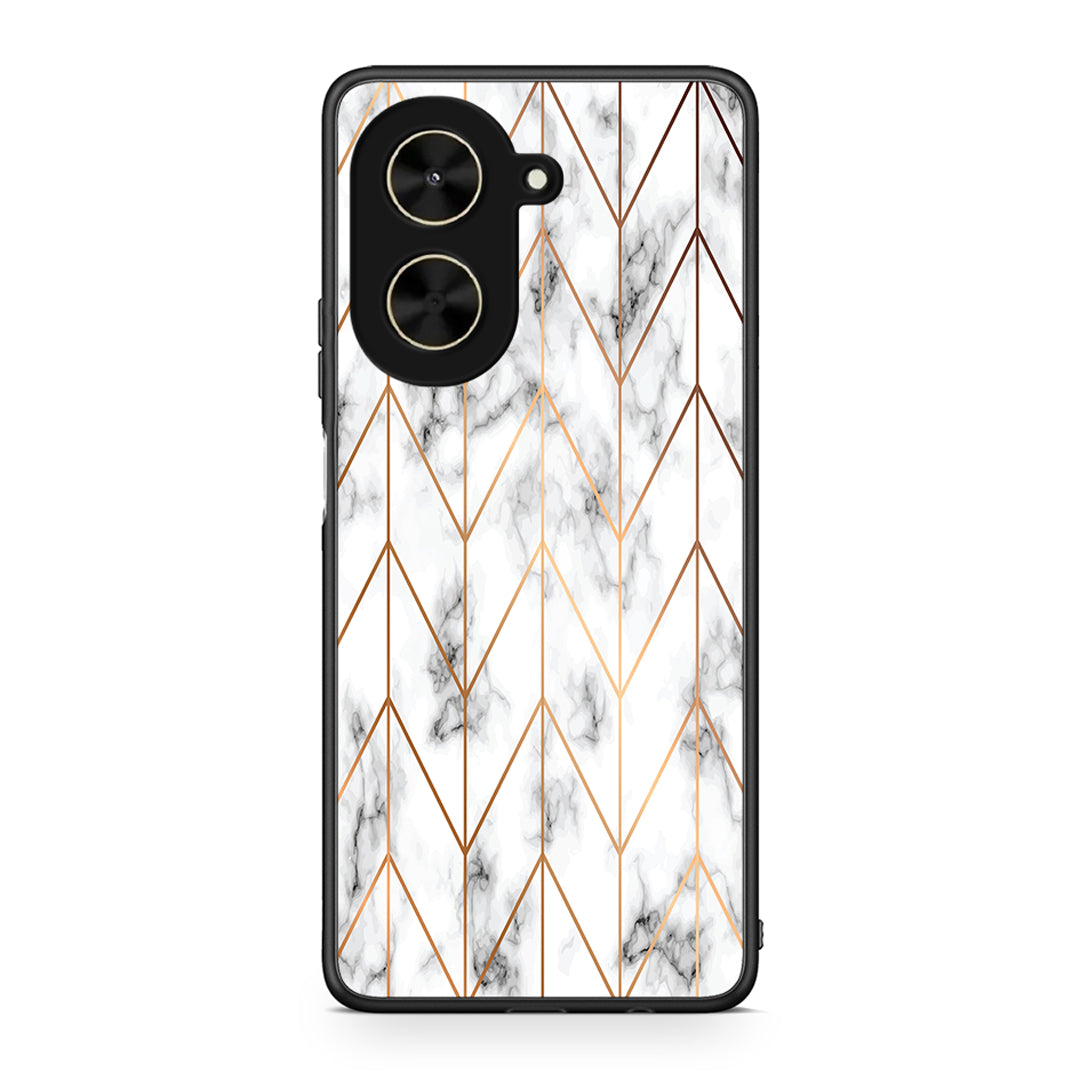 44 - Xiaomi Poco C71 Gold Geometric Marble case, cover, bumper