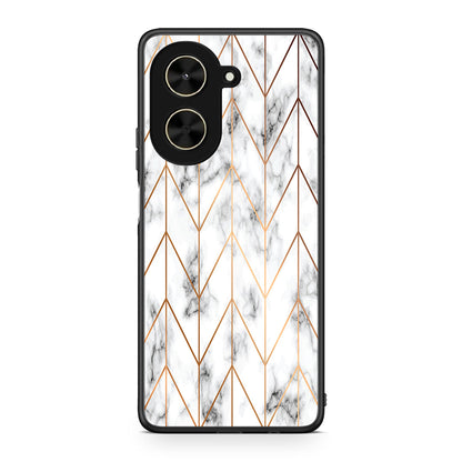 44 - Xiaomi Poco C71 Gold Geometric Marble case, cover, bumper