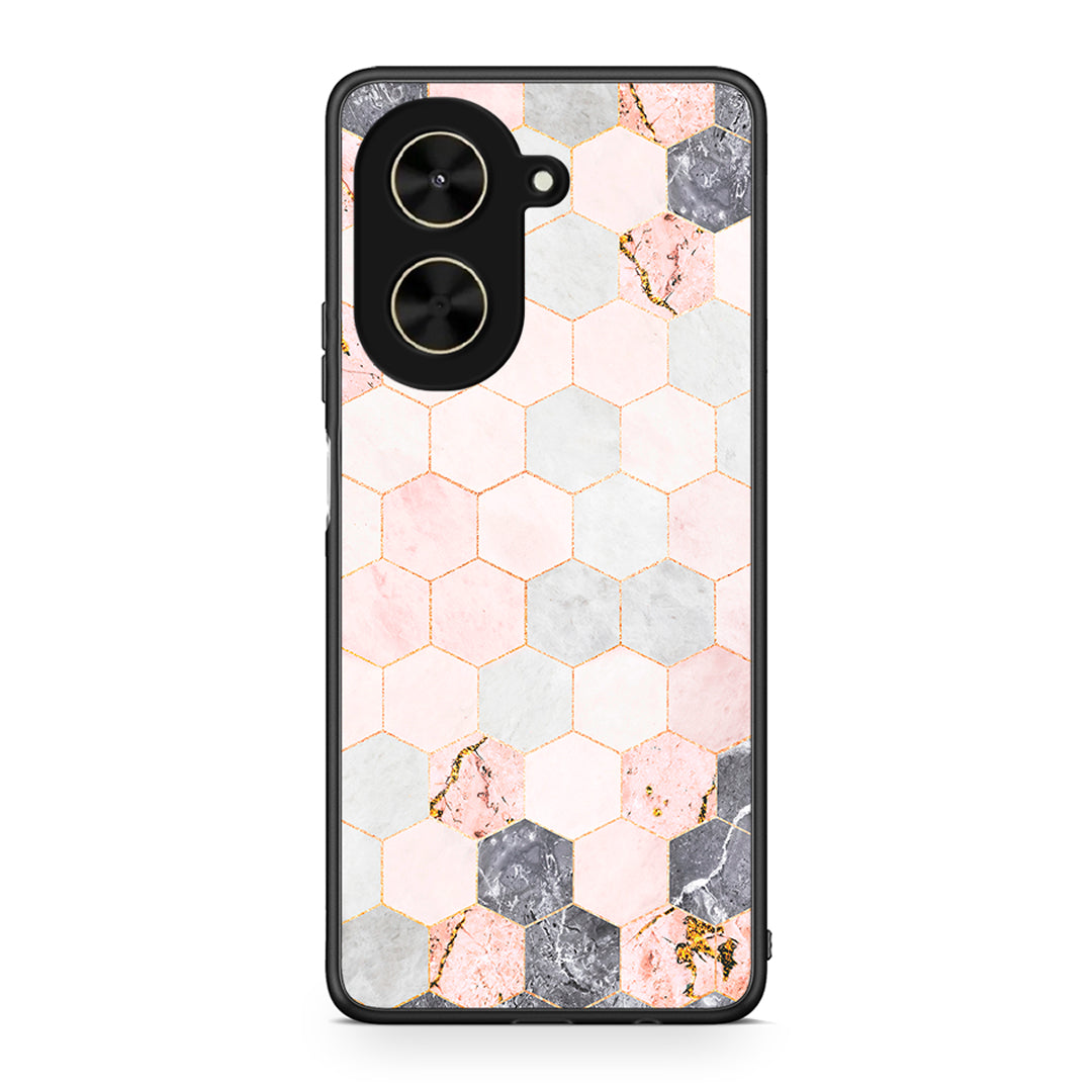 4 - Xiaomi Poco C71 Hexagon Pink Marble case, cover, bumper