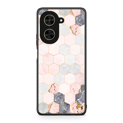4 - Xiaomi Poco C71 Hexagon Pink Marble case, cover, bumper