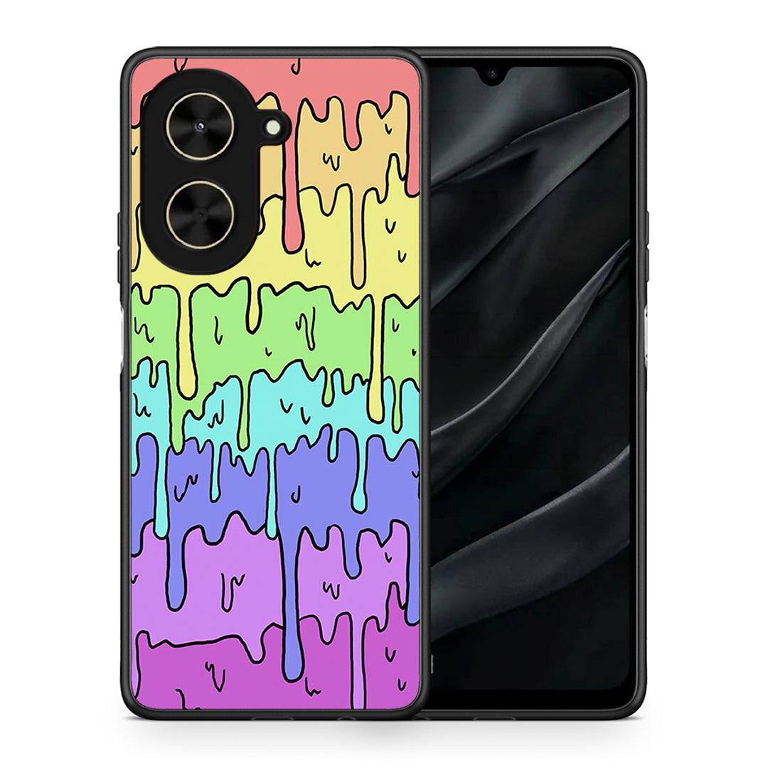 Θήκη Xiaomi Poco C71 Melting Rainbow από τη Smartfits με σχέδιο στο πίσω μέρος και μαύρο περίβλημα | Xiaomi Poco C71 Melting Rainbow case with colorful back and black bezels