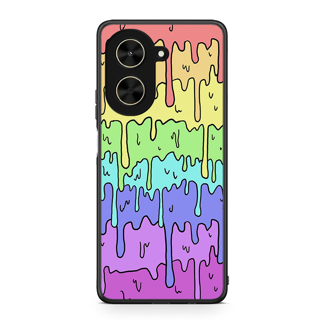 Xiaomi Poco C71 Melting Rainbow θήκη από τη Smartfits με σχέδιο στο πίσω μέρος και μαύρο περίβλημα | Smartphone case with colorful back and black bezels by Smartfits