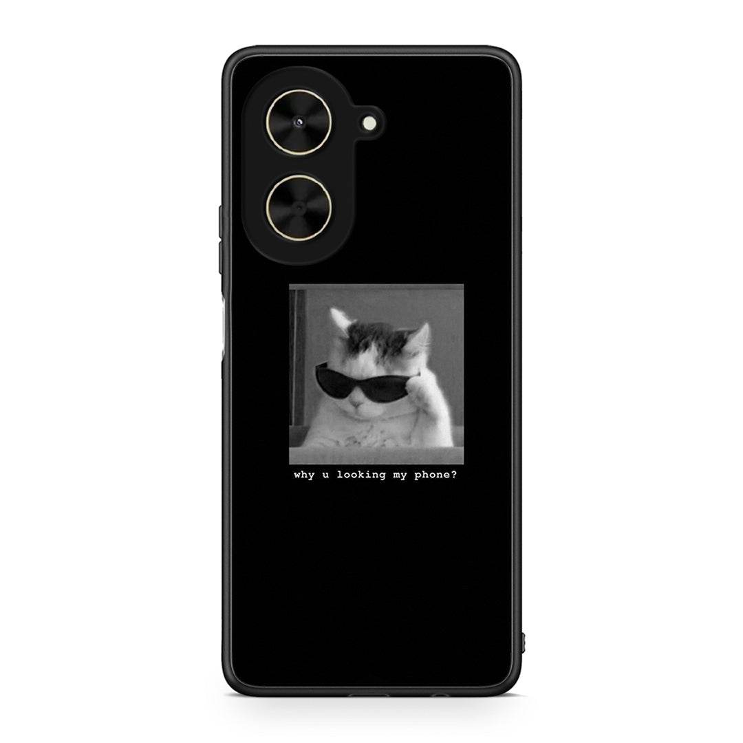 Xiaomi Poco C71 Meme Cat θήκη από τη Smartfits με σχέδιο στο πίσω μέρος και μαύρο περίβλημα | Smartphone case with colorful back and black bezels by Smartfits