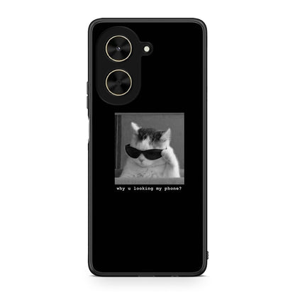 Xiaomi Poco C71 Meme Cat θήκη από τη Smartfits με σχέδιο στο πίσω μέρος και μαύρο περίβλημα | Smartphone case with colorful back and black bezels by Smartfits