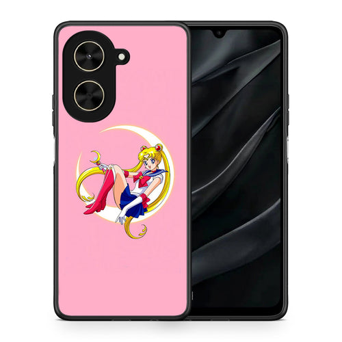 Θήκη Xiaomi Poco C71 Moon Girl από τη Smartfits με σχέδιο στο πίσω μέρος και μαύρο περίβλημα | Xiaomi Poco C71 Moon Girl case with colorful back and black bezels