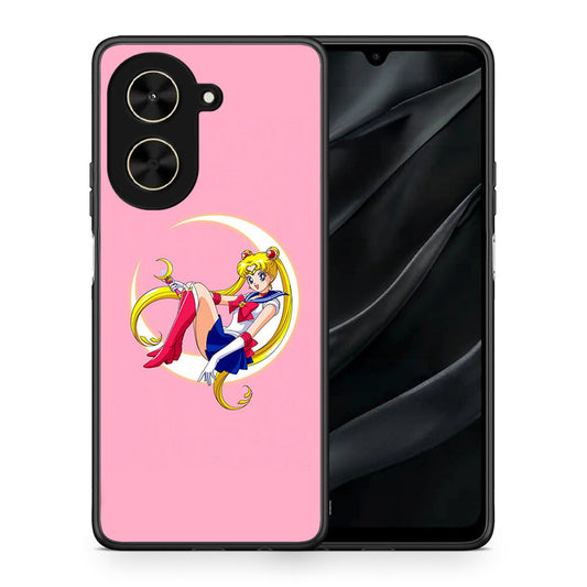 Θήκη Xiaomi Poco C71 Moon Girl από τη Smartfits με σχέδιο στο πίσω μέρος και μαύρο περίβλημα | Xiaomi Poco C71 Moon Girl case with colorful back and black bezels