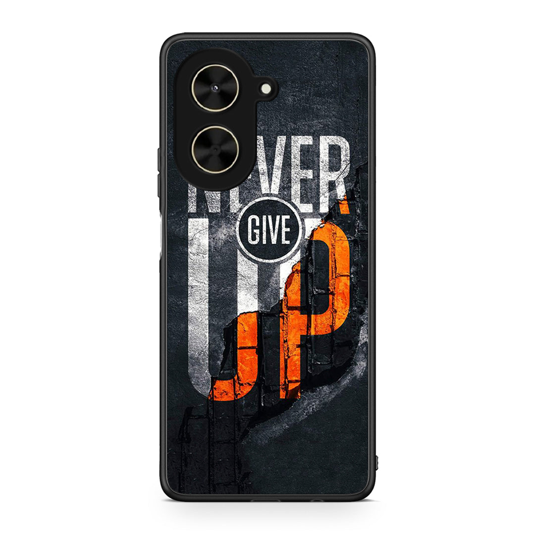 Xiaomi Poco C71 Never Give Up Θήκη Αγίου Βαλεντίνου από τη Smartfits με σχέδιο στο πίσω μέρος και μαύρο περίβλημα | Smartphone case with colorful back and black bezels by Smartfits