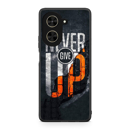 Xiaomi Poco C71 Never Give Up Θήκη Αγίου Βαλεντίνου από τη Smartfits με σχέδιο στο πίσω μέρος και μαύρο περίβλημα | Smartphone case with colorful back and black bezels by Smartfits