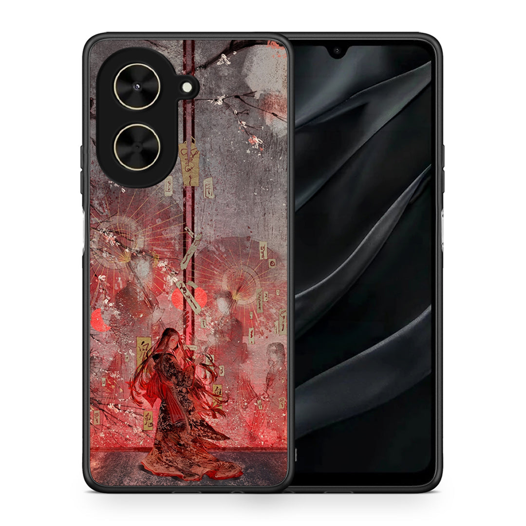 Θήκη Xiaomi Poco C71 Nezuko Kamado από τη Smartfits με σχέδιο στο πίσω μέρος και μαύρο περίβλημα | Xiaomi Poco C71 Nezuko Kamado case with colorful back and black bezels
