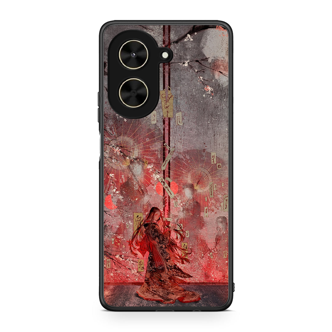 Xiaomi Poco C71 Nezuko Kamado θήκη από τη Smartfits με σχέδιο στο πίσω μέρος και μαύρο περίβλημα | Smartphone case with colorful back and black bezels by Smartfits