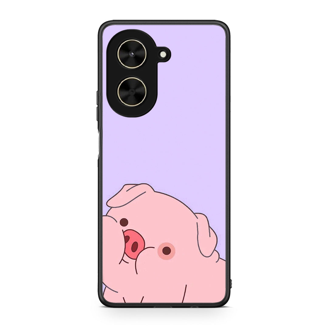 Xiaomi Poco C71 Pig Love 2 Θήκη Αγίου Βαλεντίνου από τη Smartfits με σχέδιο στο πίσω μέρος και μαύρο περίβλημα | Smartphone case with colorful back and black bezels by Smartfits
