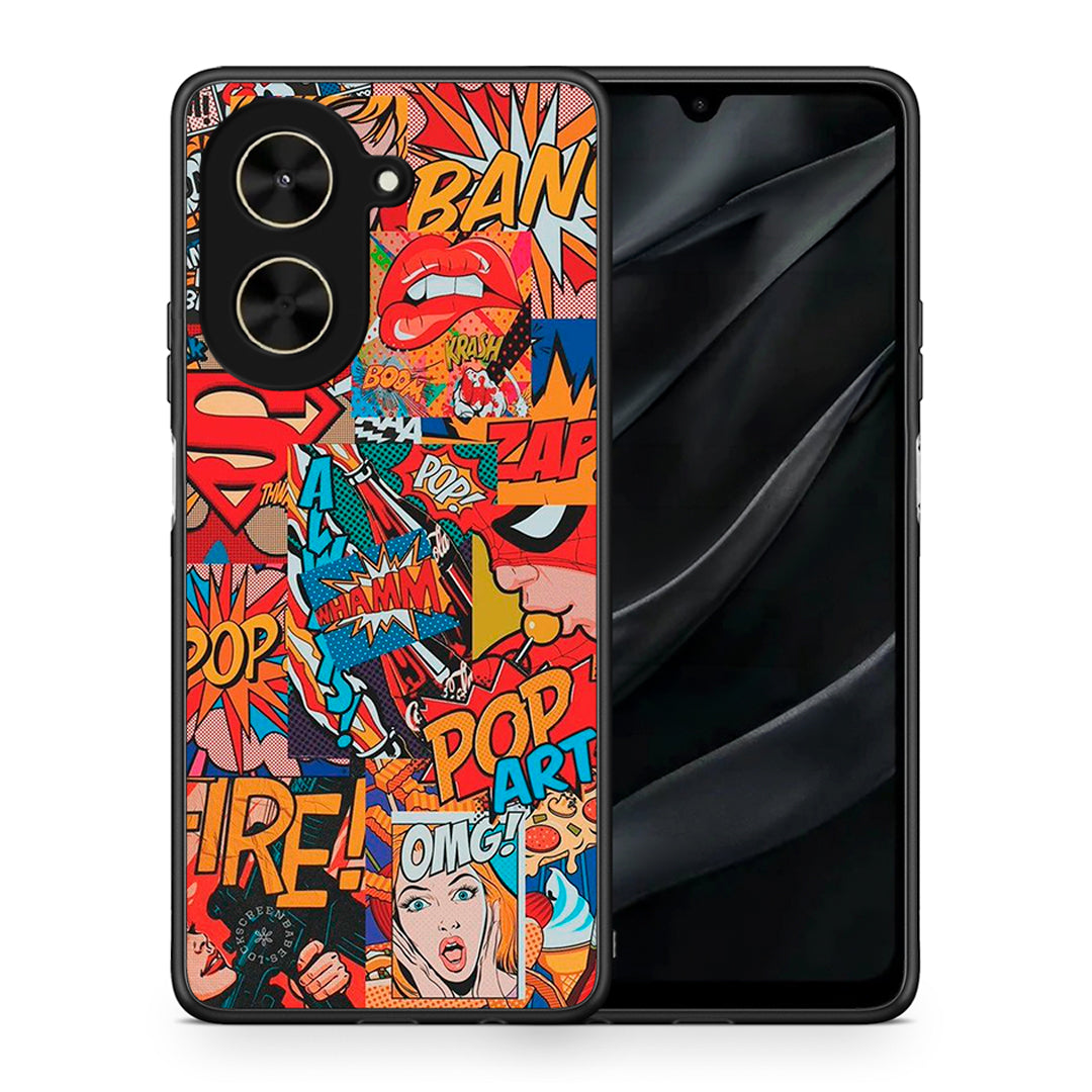 Θήκη Xiaomi Poco C71 PopArt OMG από τη Smartfits με σχέδιο στο πίσω μέρος και μαύρο περίβλημα | Xiaomi Poco C71 PopArt OMG case with colorful back and black bezels