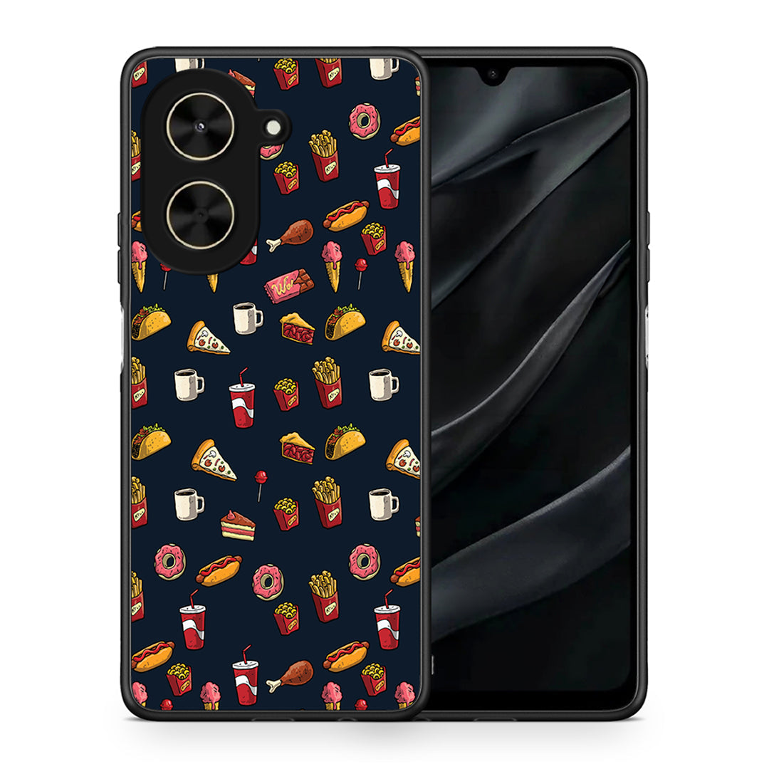 Θήκη Xiaomi Poco C71 Hungry Random από τη Smartfits με σχέδιο στο πίσω μέρος και μαύρο περίβλημα | Xiaomi Poco C71 Hungry Random case with colorful back and black bezels