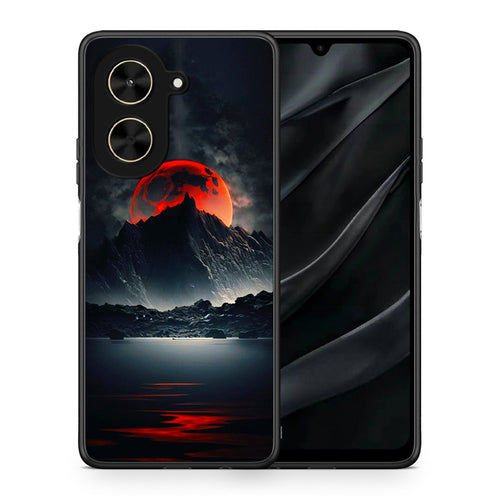 Θήκη Xiaomi Poco C71 Red Full Moon από τη Smartfits με σχέδιο στο πίσω μέρος και μαύρο περίβλημα | Xiaomi Poco C71 Red Full Moon case with colorful back and black bezels