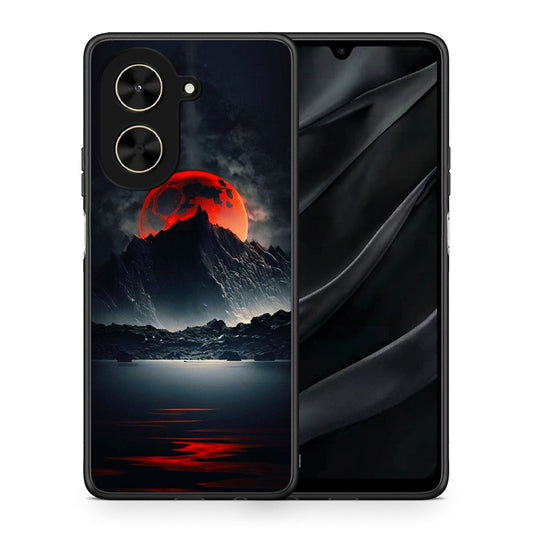 Θήκη Xiaomi Poco C71 Red Full Moon από τη Smartfits με σχέδιο στο πίσω μέρος και μαύρο περίβλημα | Xiaomi Poco C71 Red Full Moon case with colorful back and black bezels