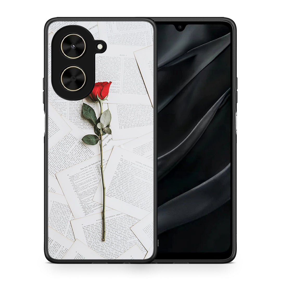 Θήκη Xiaomi Poco C71 Red Rose από τη Smartfits με σχέδιο στο πίσω μέρος και μαύρο περίβλημα | Xiaomi Poco C71 Red Rose case with colorful back and black bezels