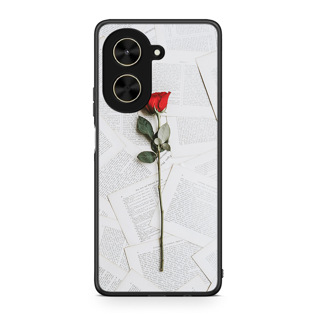 Xiaomi Poco C71 Red Rose θήκη από τη Smartfits με σχέδιο στο πίσω μέρος και μαύρο περίβλημα | Smartphone case with colorful back and black bezels by Smartfits